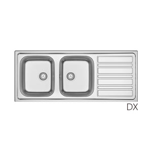 LAVELLO INCASSO IN ACCIAIO INOX MOD. LS06 CM 120X50- cm. 120 gocciolatoio dx- DH- pezzi 1