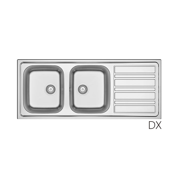 LAVELLO INCASSO IN ACCIAIO INOX MOD. LS06 CM 120X50- cm. 120 gocciolatoio dx- DH- pezzi 1