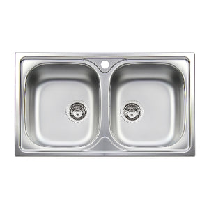 LAVELLO INCASSO ACCIAIO INOX 2 VASCHE CM 86- cm 86- APELL- pezzi 1