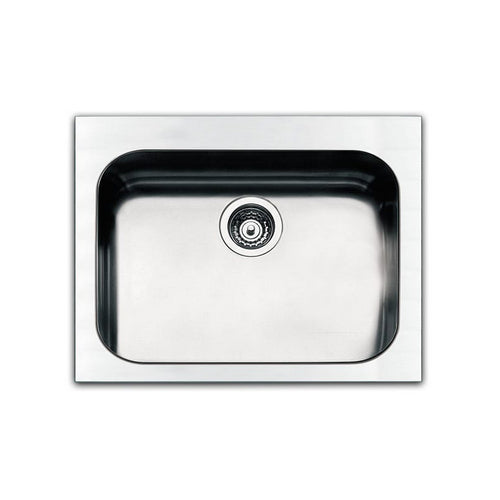 LAVELLO INCASSO IN ACCIAIO SPAZZOLATO  57X51 CM- cm 57 x 51 x 20- APELL- pezzi 1