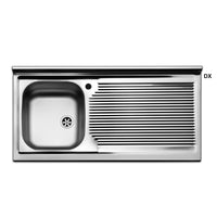 LAVELLO APPOGGIO ACCIAIO INOX 1 VASCA CM 100- cm 100 gocciolatoio dx- APELL- pezzi 1
