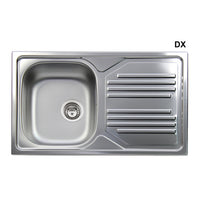 LAVELLO INCASSO IN ACCIAIO INOX CON 1 VASCHETTA- cm 86 gocciolatoio dx- APELL- pezzi 1
