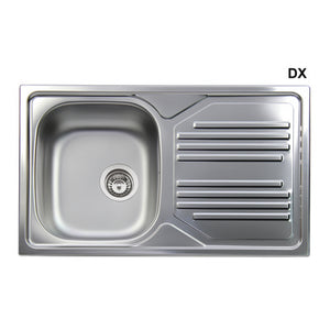 LAVELLO INCASSO IN ACCIAIO INOX CON 1 VASCHETTA- cm 86 gocciolatoio sx- APELL- pezzi 1