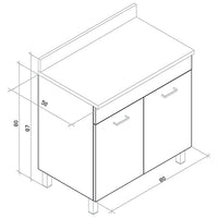 BASE MOD. PRATIKA- cm 80 x 50 Bianco- DH- pezzi 1