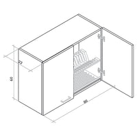 SCOLAPIATTI MOD. PRATIKA- cm. 80 x 33 Bianco- DH- pezzi 1
