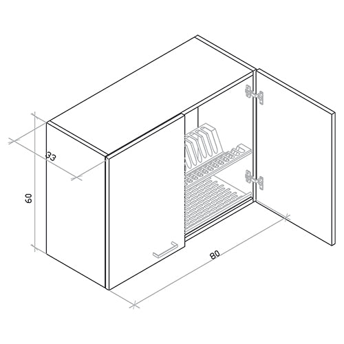 SCOLAPIATTI MOD. PRATIKA- cm. 80 x 33 Teak- DH- pezzi 1