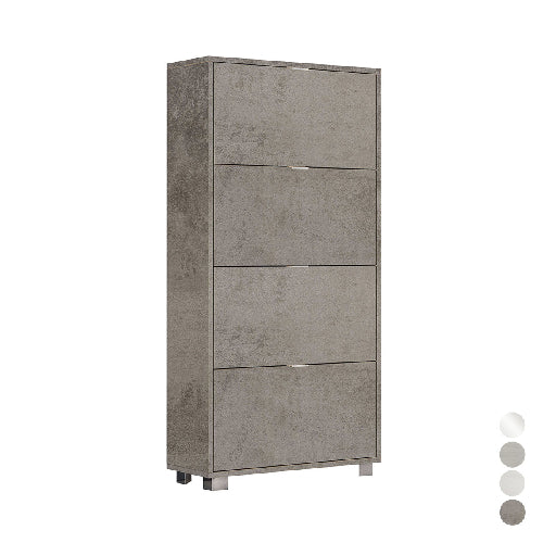 SCARPIERA CON 4 RIBALTE IN NOBILITATO- cm L76xH155xP30 Bianco Lucido- DH- pezzi 1