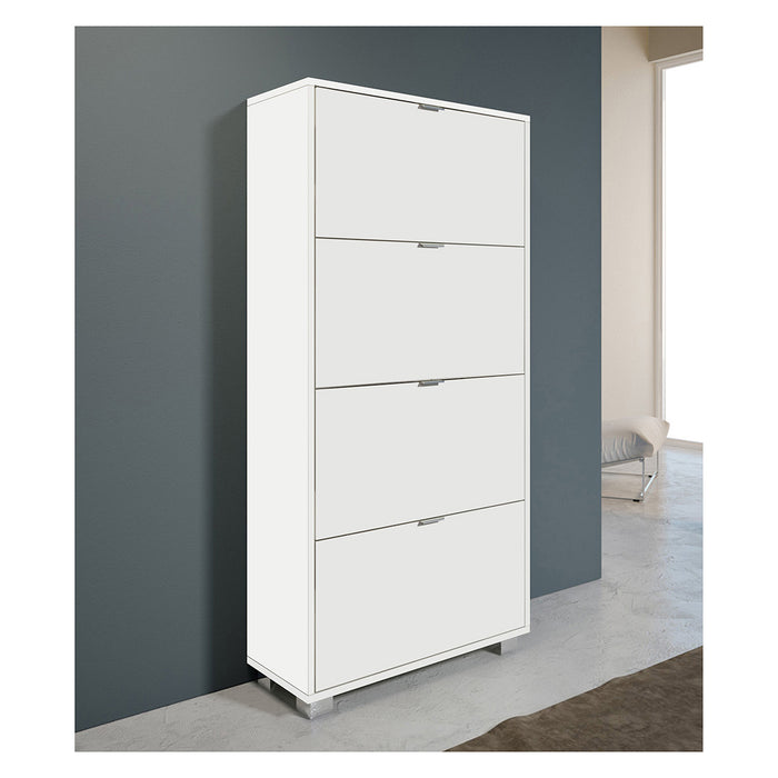 SCARPIERA CON 4 RIBALTE IN NOBILITATO- cm L76xH155xP30 Bianco Lucido- DH- pezzi 1