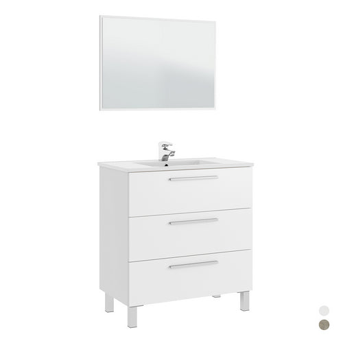 MOBILE BAGNO ATHENA 3 CASSETTI (DA MONTARE)- cm 86 x 80 x 45 Rovere Alaska- DH- pezzi 1
