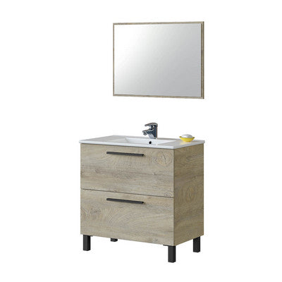MOBILE BAGNO ATHENA 2 CASSETTI (DA MONTARE)- cm 80 x 80 x 45 Rovere Alaska- DH- pezzi 1