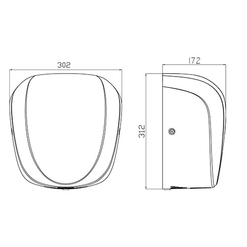 ASCIUGAMANI ELETTRICO MODELLO LEVANTE- mm 312 x 302 x 172- DH- pezzi 1