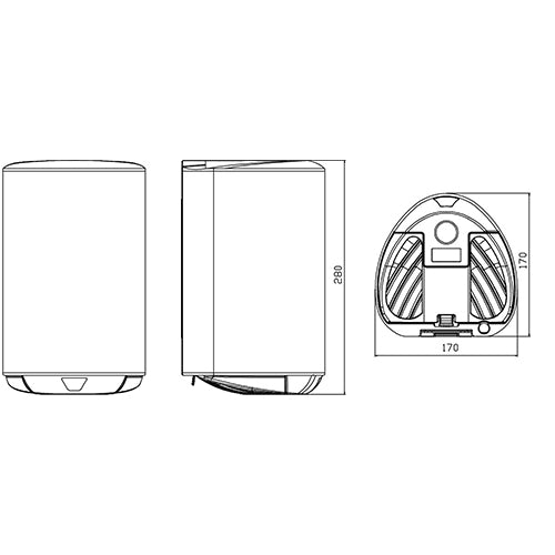 ASCIUGAMANI ELETTRICO MODELLO SCIROCCO- mm 280 x 170 x 170- DH- pezzi 1