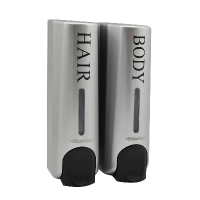 DISPENSER DI SAPONE LIQUIDO A PARETE DOUBLE SILOS- Lt 0,35 x 2  - H. 215 mm- DH- pezzi 1