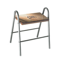 SGABELLO DA BAGNO IN LEGNO E STRUTTURA IN ACCIAIO CROMATO- DH- pezzi 1