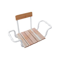 SEDILE PER VASCA REGOLABILE LARICE CON SCHIENALE TELAIO BIANCO- Larice - Bianco- DH- pezzi 1