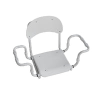 SEDILE PER VASCA POLIPROPILENE REGOLABILE CON SCHIENALE TELAIO BIANCO- Bianco- DH- pezzi 1