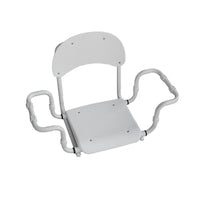 SEDILE PER VASCA POLIPROPILENE REGOLABILE CON SCHIENALE TELAIO BIANCO- Bianco- DH- pezzi 1