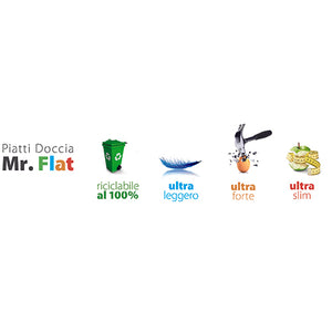 PIATTO DOCCIA TECNOPOLIMERO MR FLAT RETTANGOLARE (TIPO ACRILICO)- cm 90 x 120 H.3- DH- pezzi 1