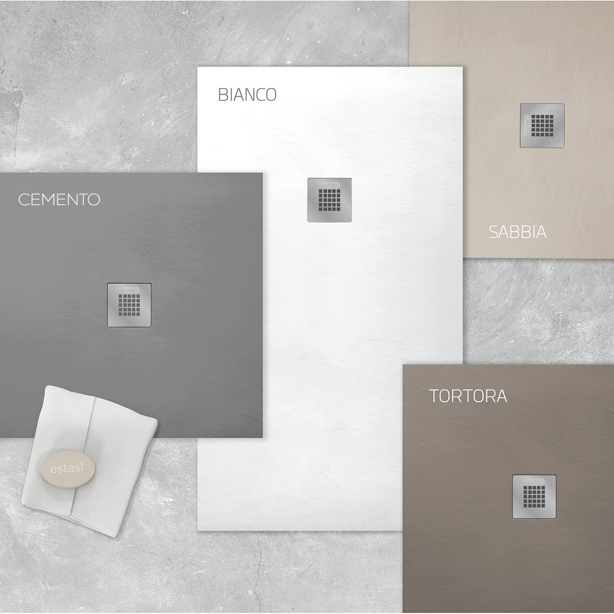 PIATTO DOCCIA MOD. ESTASI RETTANGOLARE- Tortora - cm 70 x 80- LINPH- pezzi 1