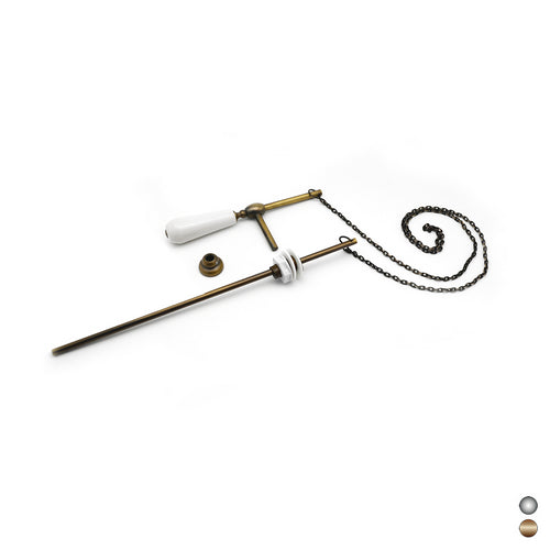 KIT ASTA-CATENELLA PER CASSETTA ALTA ANTICHIZZATA- Bronzo- DH- pezzi 1