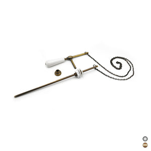 KIT ASTA-CATENELLA PER CASSETTA ALTA ANTICHIZZATA- Bronzo- DH- pezzi 1