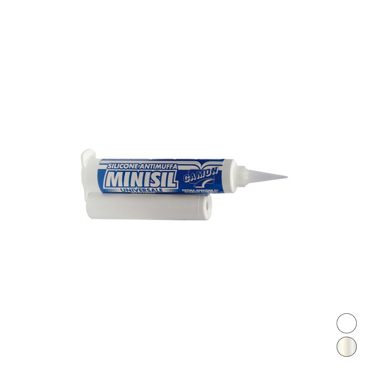 SILICONE ACETICO MINISIL + SPINGITORE- Bianco- CAMON- pezzi 1