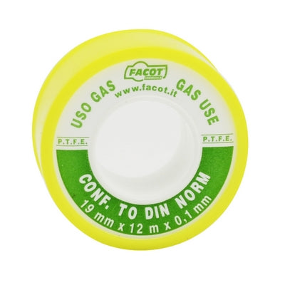 NASTRO P.T.F.E TEFLON DIN USO GAS- H 12 mm x 12 m- FACOT- pezzi 1