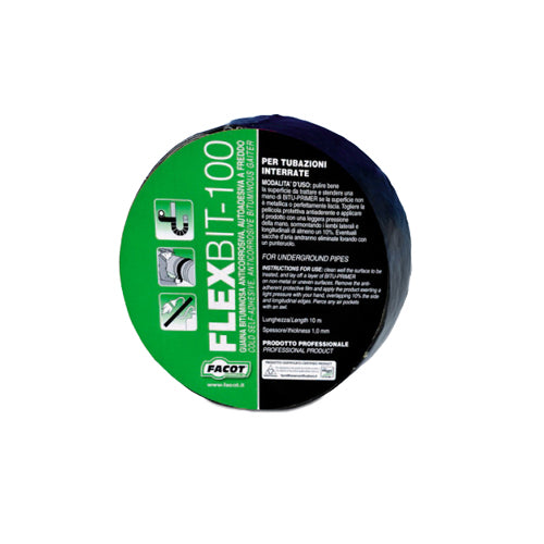 NASTRO AUTOADESIVO ELASTOMERO-BITUME FLEXBIT-HD- H. 100 mm x 10 m- FACOT- pezzi 1