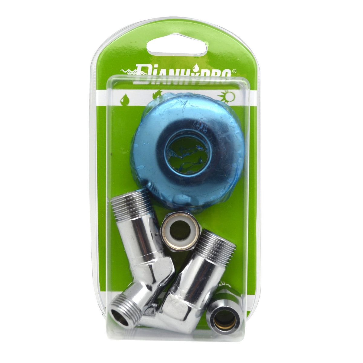 2 PZ SQUADRETTE SOTTOLAVABO ESAGONALI CALOTTA ALTA  A 45  ° BLISTER- pz. 2 - 1/2 x 3/8 Diam. 10- FAIDF- pezzi 1