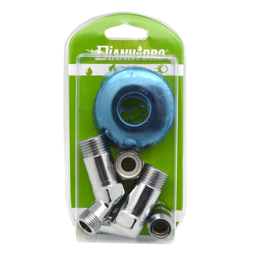 2 PZ SQUADRETTE SOTTOLAVABO ESAGONALI CALOTTA ALTA  A 45  ° BLISTER- pz. 2 - 1/2 x 3/8 Diam. 10- FAIDF- pezzi 1