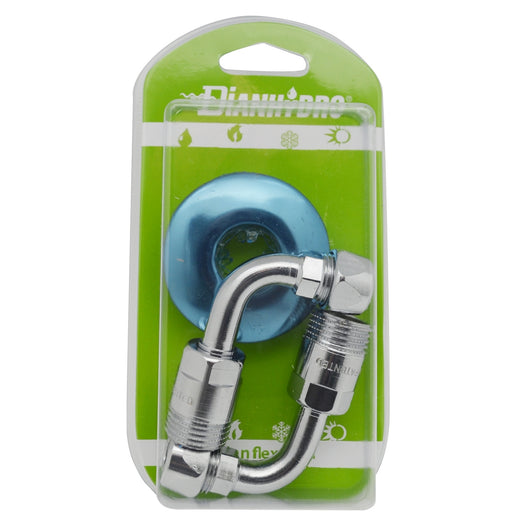 2 PZ CURVETTE SOTTOLAVABO A  90  ° COMPLETE E GIREVOLE BLISTER- pz. 2 - 1/2 x 3/8 Diam. 10- FAIDF- pezzi 1