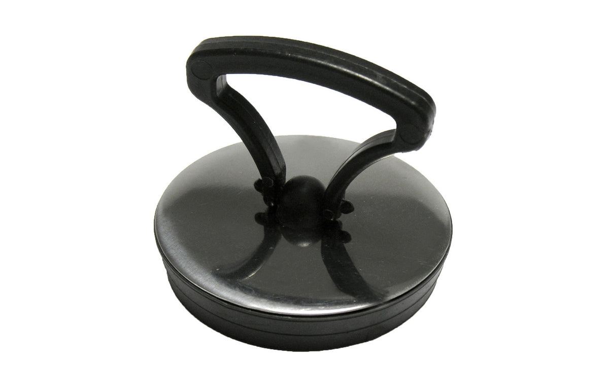 TAPPO GOMMA NERA CON MANIGLIA E ROSETTA CROMATA- Diam.52- DH- pezzi 1