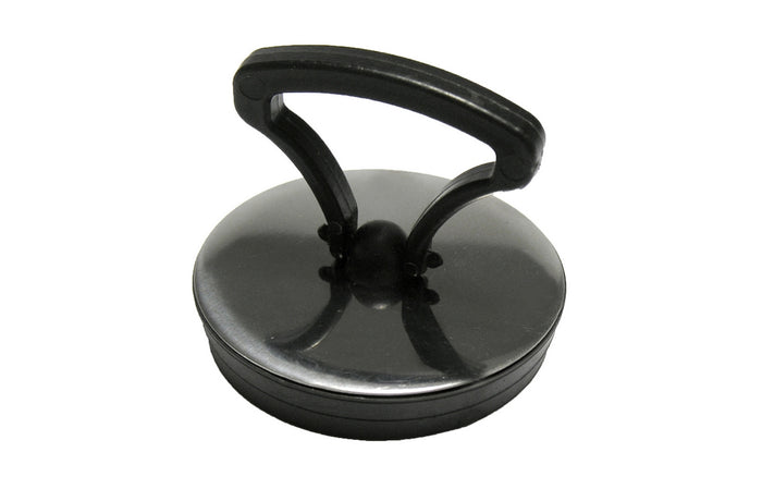 TAPPO GOMMA NERA CON MANIGLIA E ROSETTA CROMATA- Diam.52- DH- pezzi 1