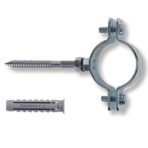 + COLLARI PESANTI IN ACCIAIO CON VITE E TASSELLI CPS- pz. 2 x 3/8- FISCH- pezzi 1