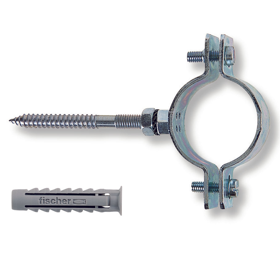 + COLLARI PESANTI IN ACCIAIO CON VITE E TASSELLI CPS- pz. 2 x 1 1/4- FISCH- pezzi 1