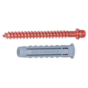 TASSELLO CON DOPPIA VITE M6 IN OTTONE RAMATO- Lungh. 8- FISCH- pezzi 5