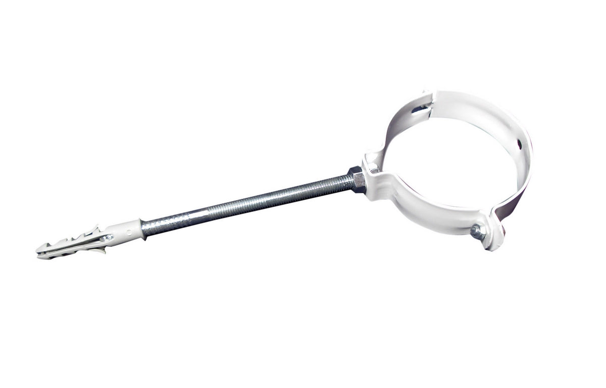 COLLARE PER FISSAGGIO DI TUBI FUMO VERNICIATO BIANCO- Diam. 100- DH- pezzi 1