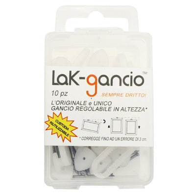 10 PZ LAK-GANCIO CON REGOLAZIONE IN ALTEZZA- senza- pezzi 1