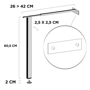 COPPIA PIEDINI REGOLABILI PER LAVATOI A CANALE CM 60- DH- pezzi 1