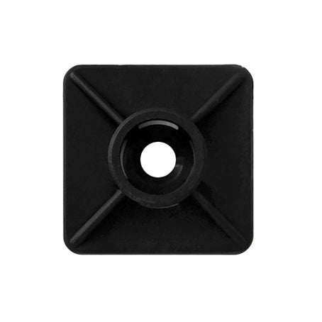 100 PZ BASETTA QUADRATA AUTOADESIVA IN NYLON- 27x27 Nera- FRIUL- pezzi 1