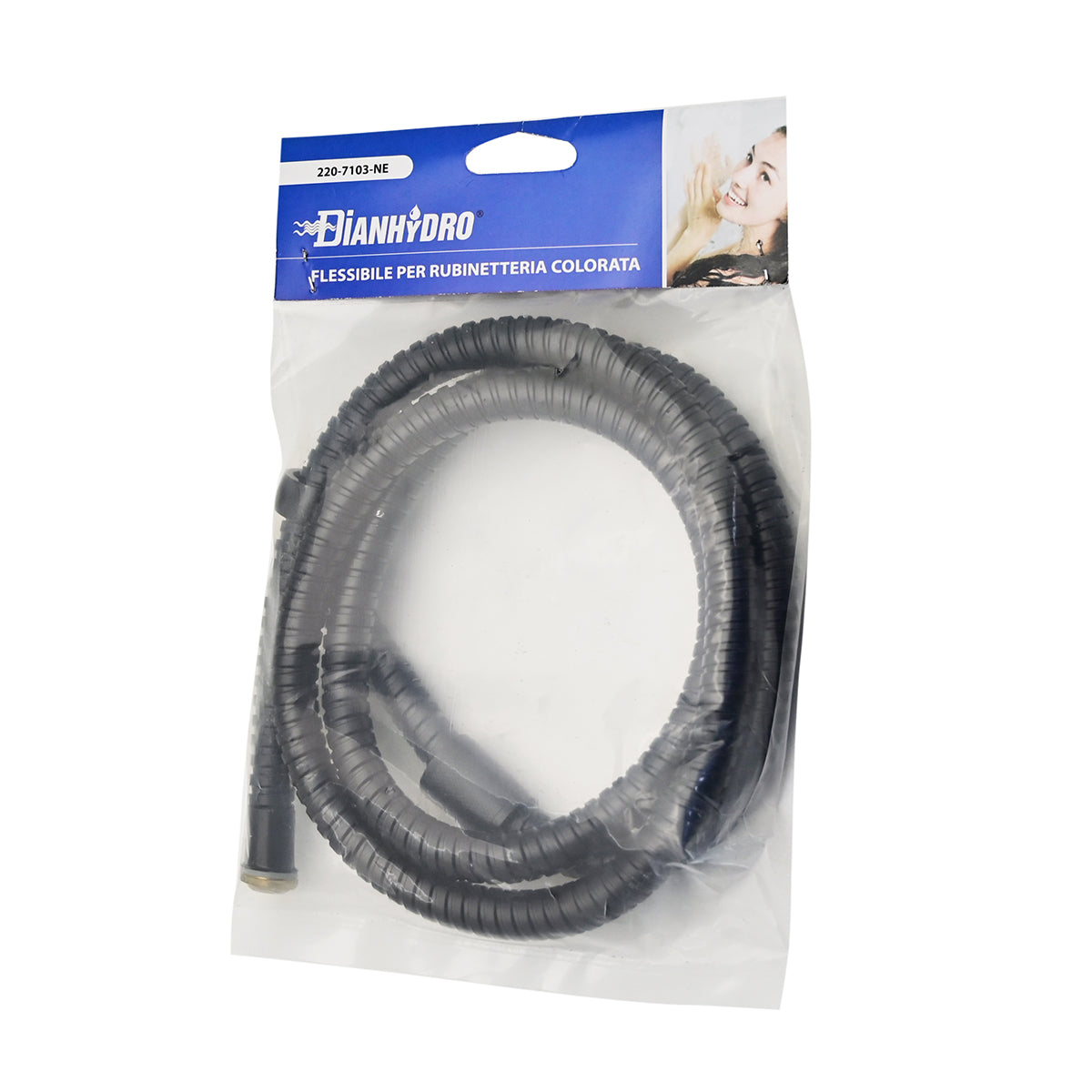 FLESSIBILE RICAMBIO PER RUBINETTERIA COLORATA- Nero - cm 150- DH- pezzi 1