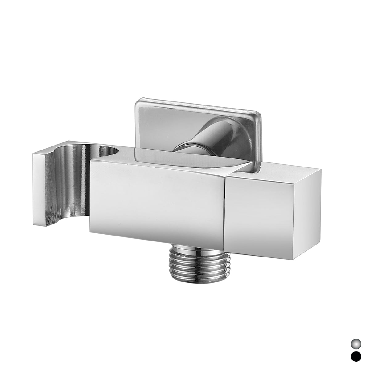 PRESA ACQUA QUADRA CON SUPPORTO DOCCIA E ARRESTO- Cromo- DH- pezzi 1