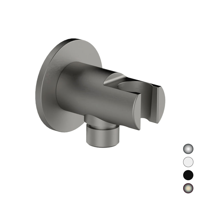 SUPPORTO MINIMAL CON PRESA ACQUA- Nichel Spazzolato Opaco- RERU- pezzi 1