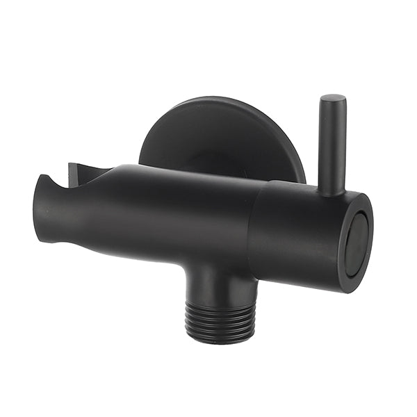 PRESA ACQUA TONDA CON SUPPORTO DOCCIA E ARRESTO- Cromo- DH- pezzi 1