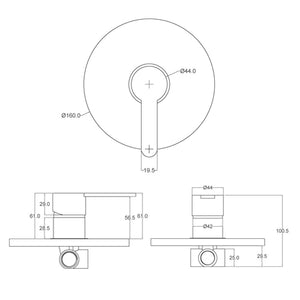MISCELATORE MONOCOMANDO INCASSO DOCCIA SERIE IOLE- Cromo- DH- pezzi 1