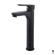 MISCELATORE MONOCOMANDO LAVABO ALTO CM 23,5 SERIE PACO- Nero opaco - Senza piletta- DH- pezzi 1