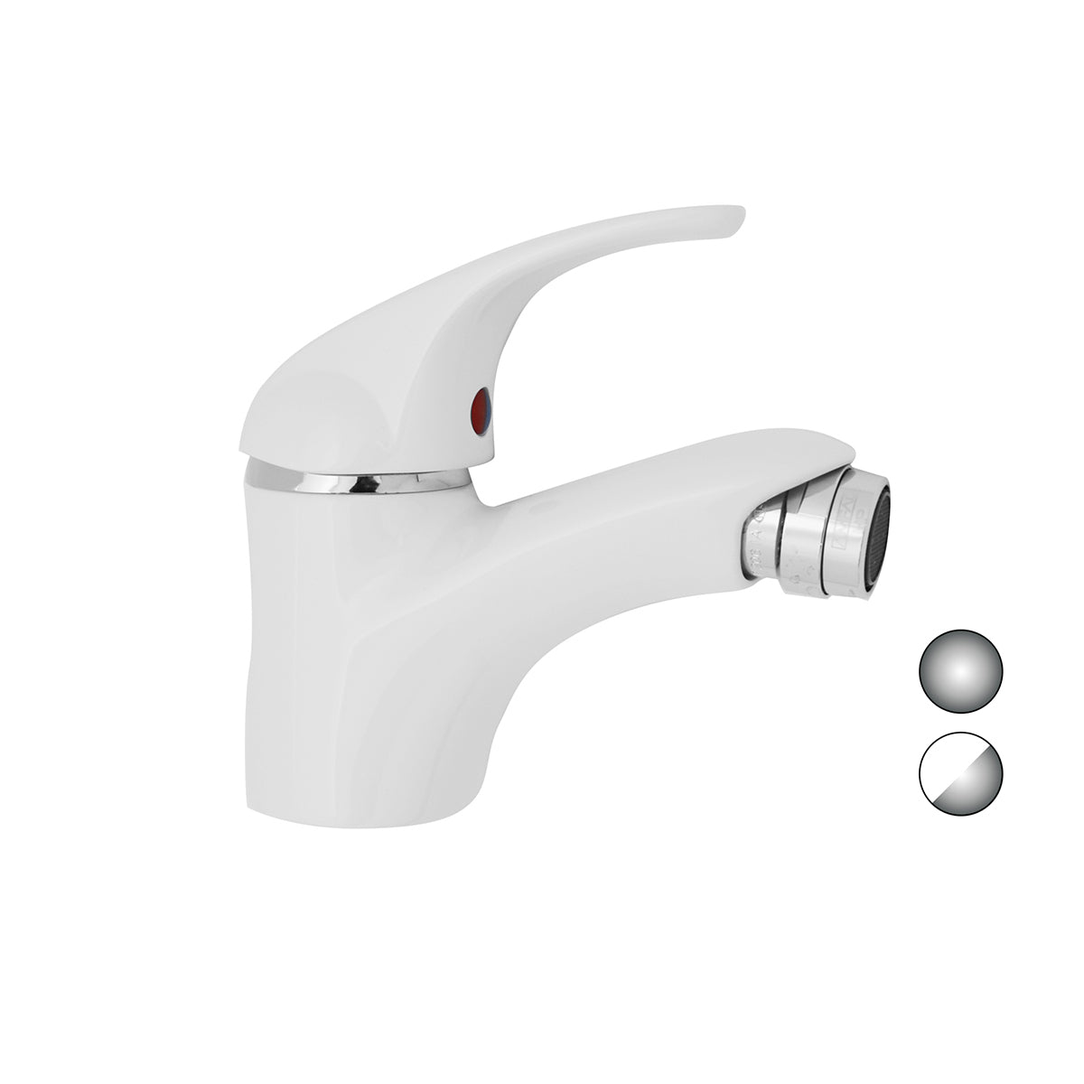 MONOCOMANDO BIDET SERIE MARZIA- Bianco Opaco-Cromo- EUROR- pezzi 1