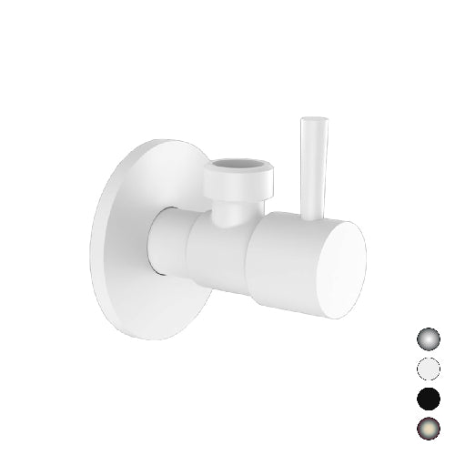 RUBINETTO SOTTOLAVABO D'ARREDO  MOD. MINIMAL 1/2x10- Bianco Opaco 1/2x1/2- RERU- pezzi 1