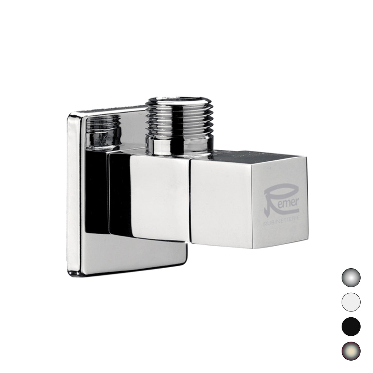 RUBINETTO SOTTOLAVABO D'ARREDO MOD. QUADRO- Cromo Lucido 1/2x10- RERU- pezzi 1