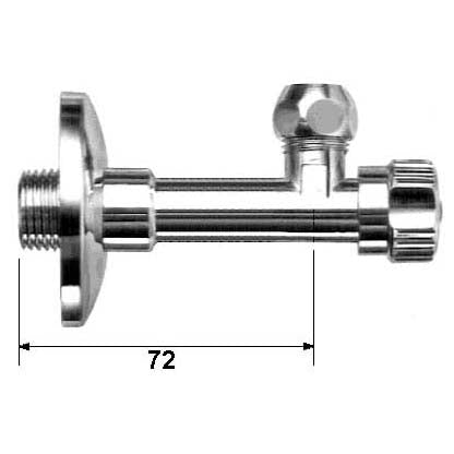 RUBINETTO AD ANGOLO CON ROSONE E DADO CONICO CORTO- 1/2 x 3/8- ALBER- pezzi 1